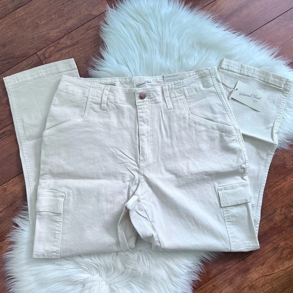 NWT Universal Thread™ High-Rise Slim Straight Jeans - Off-White- Size 12